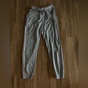 Distressed grey sweats